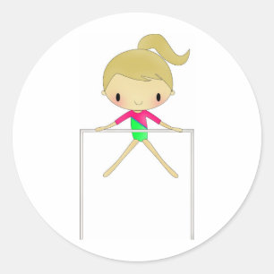 パーソナライズな女の子の体操のステッカー ラウンドシール