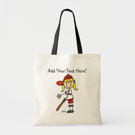 パーソナライズな女の子の野球のトートバック トートバッグ (正面)