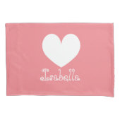 パーソナライズな女の子部屋の珊瑚のハートの枕カバー 枕カバー (正面)