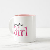 パーソナライズな女の子 ツートーンマグカップ (正面左)