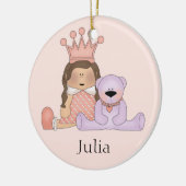パーソナライズな女の赤ちゃんのオーナメント セラミックオーナメント (左)