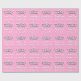 パーソナライズな女の赤ちゃんのプリンセスの包装紙 ラッピングペーパー