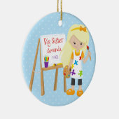 パーソナライズな姉の芸術家のクリスマスのオーナメント セラミックオーナメント (右)