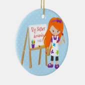 パーソナライズな姉の芸術家のクリスマスのオーナメント セラミックオーナメント (右)
