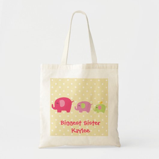 パーソナライズな姉象のトートバック トートバッグ (正面)
