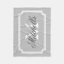 パーソナライズな姓のモノグラムのフリースブランケット フリースブランケット