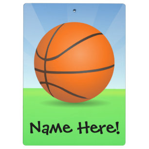 パーソナライズな子供のスポーツのバスケットボールの晴れた日 クリップボード