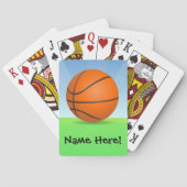 パーソナライズな子供のスポーツのバスケットボールの晴れた日 トランプ (裏面)
