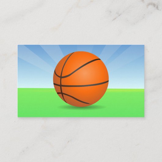 パーソナライズな子供のスポーツのバスケットボールの晴れた日 名刺 (裏面)
