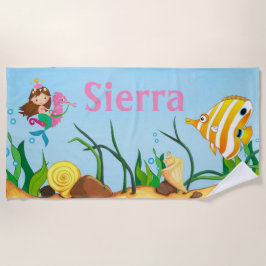 パーソナライズな子供のビーチタオル ビーチタオル