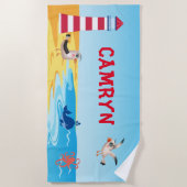 パーソナライズな子供のビーチタオル ビーチタオル (正面)