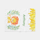 パーソナライズな子供のフリースブランケットのライオンのジャングル フリースブランケット (正面(横))