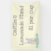パーソナライズな子供のレモネード立場の旗 横断幕 (縦)