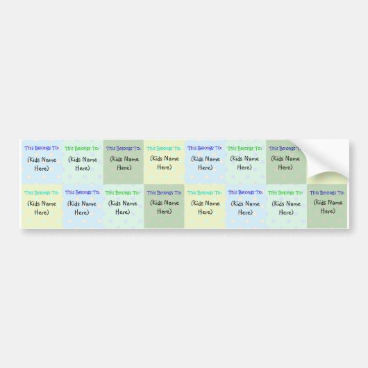 パーソナライズな子供の名前のラベル; 防水ステッカー バンパーステッカー (正面)