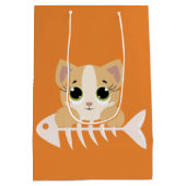 パーソナライズな子猫猫の誕生日のギフトバッグ ミディアムペーパーバッグ (裏面)