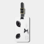 パーソナライズな子猫猫の顔 ラゲッジタグ (正面縦)