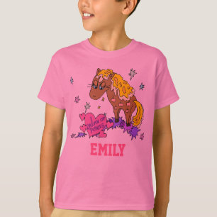 パーソナライズな子馬(ここのあなたの名前) Tシャツ