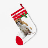 パーソナライズな子鹿のボクサー犬のクリスマスのストッキング- スモールクリスマスストッキング (裏面 (吊り時))