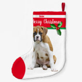 パーソナライズな子鹿のボクサー犬のクリスマスのストッキング- スモールクリスマスストッキング (裏面)