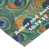 パーソナライズな孔雀の羽のプリントのテーブルのランナー ショートテーブルランナー (コーナー)