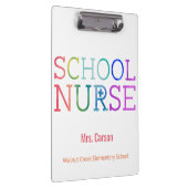 パーソナライズな学校のナースの水彩画のタイポグラフィ クリップボード (右)