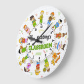 パーソナライズな学校教師の教室の等級のカスタム ラージ壁時計 (傾斜)