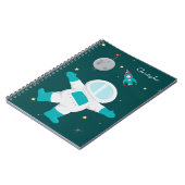 パーソナライズな宇宙の宇宙飛行士のノート ノートブック (左側)