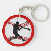 パーソナライズな安価な野球チームのギフト キーホルダー (裏面)