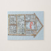 パーソナライズな家のハートのパズル ジグソーパズル (横)