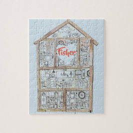 パーソナライズな家のハートのパズル ジグソーパズル