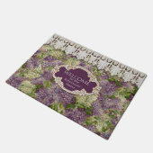パーソナライズな家のヴィンテージのライラックnのレースの花柄 ドアマット (アングル)