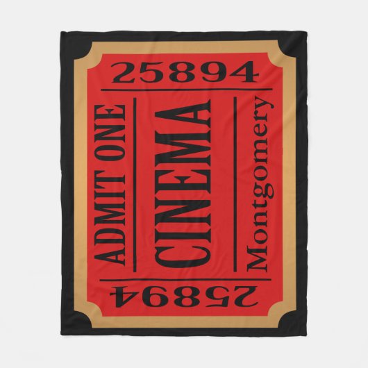 パーソナライズな家の映画館映画切符の半券 フリースブランケット (正面)