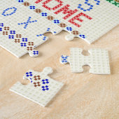 パーソナライズな家の甘い家の十字のステッチの家 ジグソーパズル (側面)