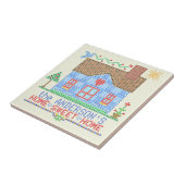 パーソナライズな家の甘い家の十字のステッチの家 タイル (側面)