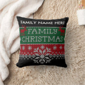 パーソナライズな家族のクリスマスの醜いセーター クッション (ブランケット)