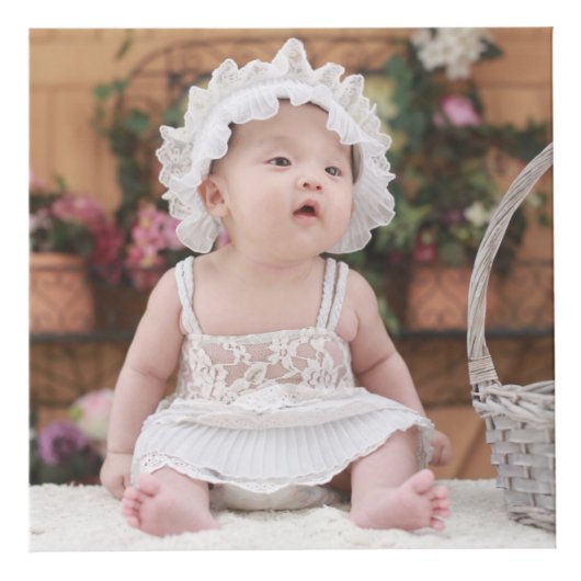 パーソナライズな家族のベビーか子供4"写真の立方体 フォトキューブ (右)