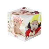 パーソナライズな家族のベビーか子供4"写真の立方体 フォトキューブ (裏面アングル)