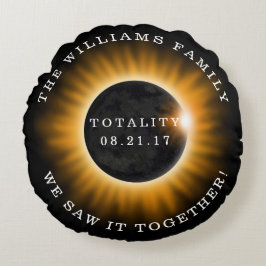 パーソナライズな家族の全体の日食 ラウンドクッション