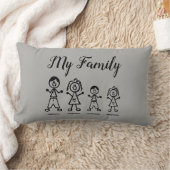 パーソナライズな家族の棒の姿の枕 ランバークッション (ブランケット)