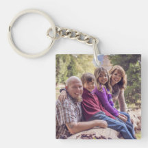 パーソナライズな家族写真のキーホルダー