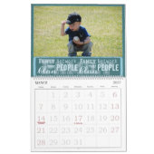 パーソナライズな家族写真の記念品のカレンダー カレンダー (3月 2027)