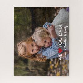 パーソナライズな家族写真私達はパパ愛します ジグソーパズル