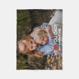 パーソナライズな家族写真私達はパパ愛します フリースブランケット