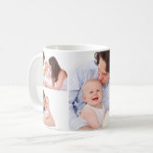 パーソナライズな家族4の写真のコラージュのコーヒー・マグ コーヒーマグカップ (正面左)