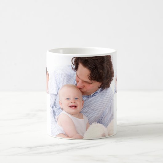 パーソナライズな家族4の写真のコラージュのコーヒー・マグ コーヒーマグカップ (中央)