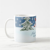 パーソナライズな家族: クリスマスの雪だるまのマグ コーヒーマグカップ (左)