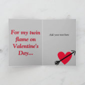 パーソナライズな対の炎のバレンタインデー シーズンカード (内部)