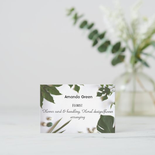 パーソナライズな専門の花屋の名刺 名刺 (スタンド正面)