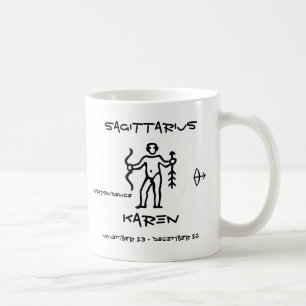 パーソナライズな射手座 コーヒーマグカップ