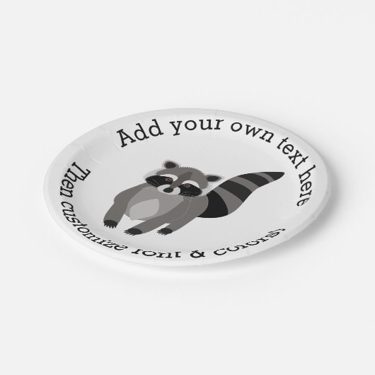 パーソナライズな小さいアライグマの与太者 ペーパープレート (アングル)